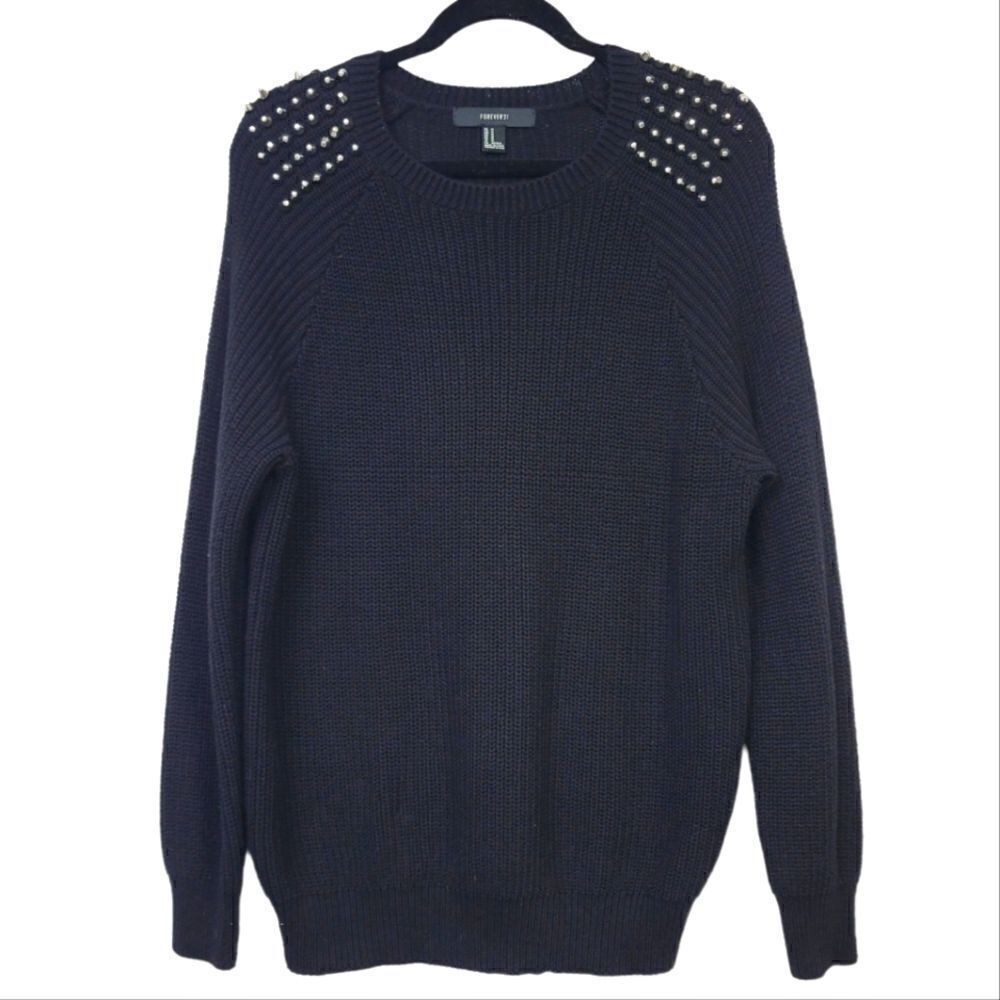 Forever 21 studded knit sweater, medium